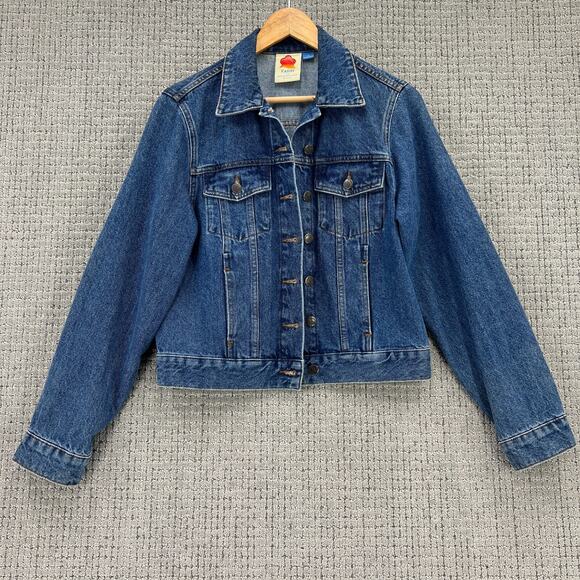 Farm Rio X Anthropologie Crochet Denim Trucker Jacket XS - Picture 2 of 12